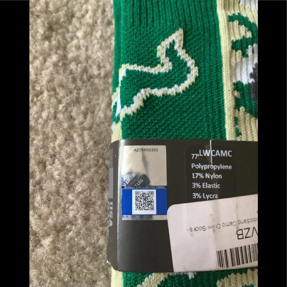 TCK sports Crew Sock NWT South Florida Bulls green camouflage XL pro dri